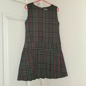 Girls Uniform Plaid jumper dress